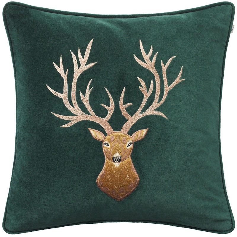 Reindeer Cushion Cover 50x50 cm, Green