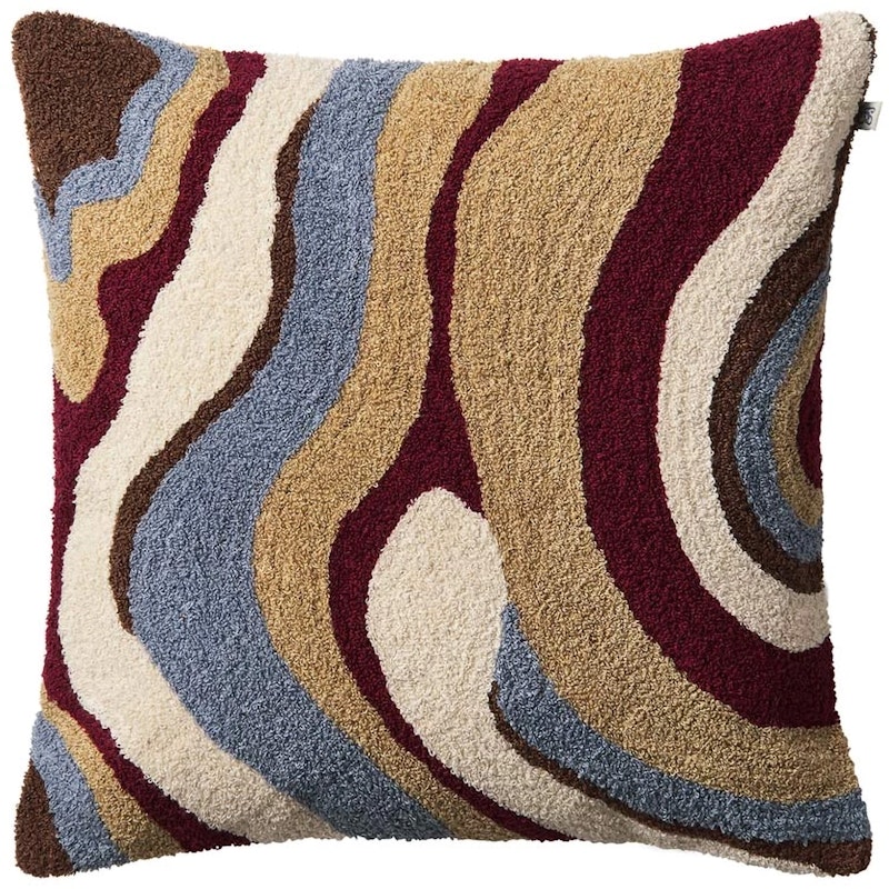 Sagar Cushion Cover Bouclé 50x50 cm, Dusty Blue / Ruby