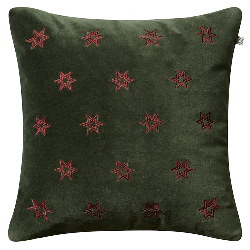Star Cushion Cover 50x50 cm, Forest Green