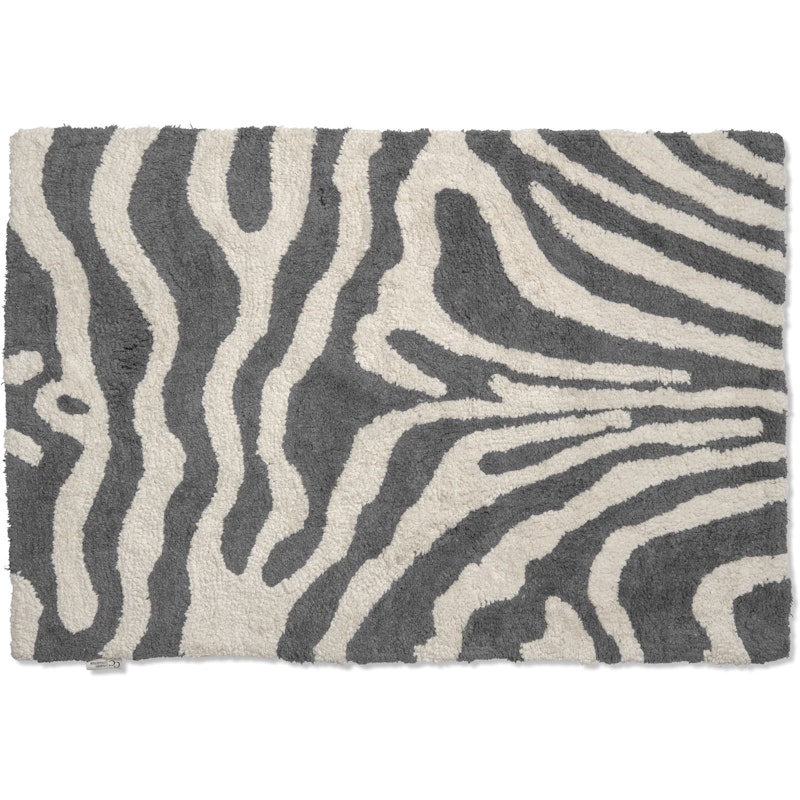 Zebra Bathroom Rug 60x90 cm, Grey/White