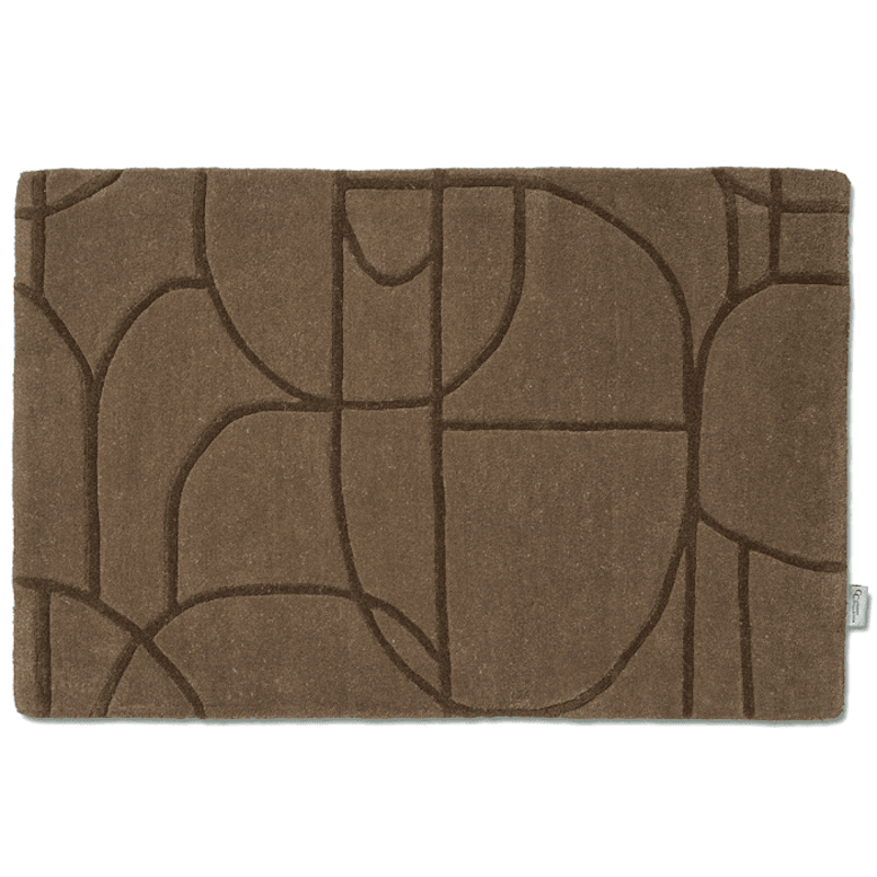 Modern Abstract Door Mat 60x90 cm, Brown