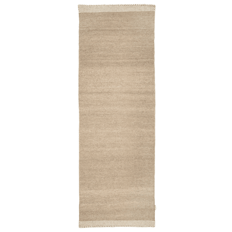 Pure Wool Rug 80x250 cm, Natural Beige