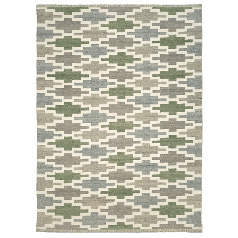 Korsnäs Wool Rug 170x230 cm, Blue / Green