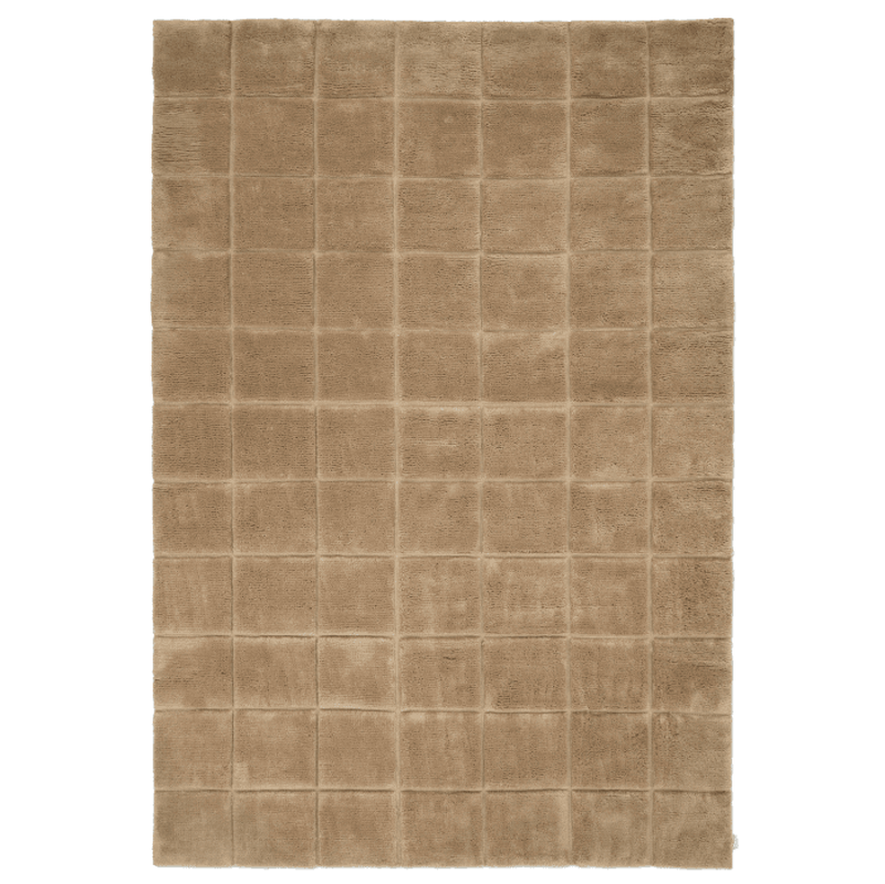 Grid Wool Rug 200x300 cm, Wheat
