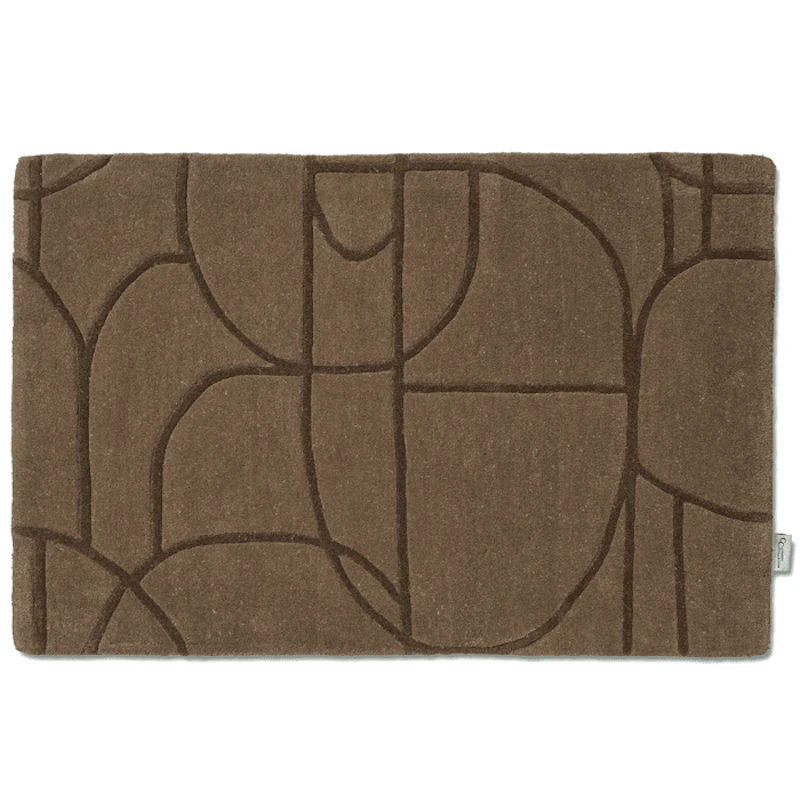 Modern Abstract Door Mat 60x90 cm, Brown