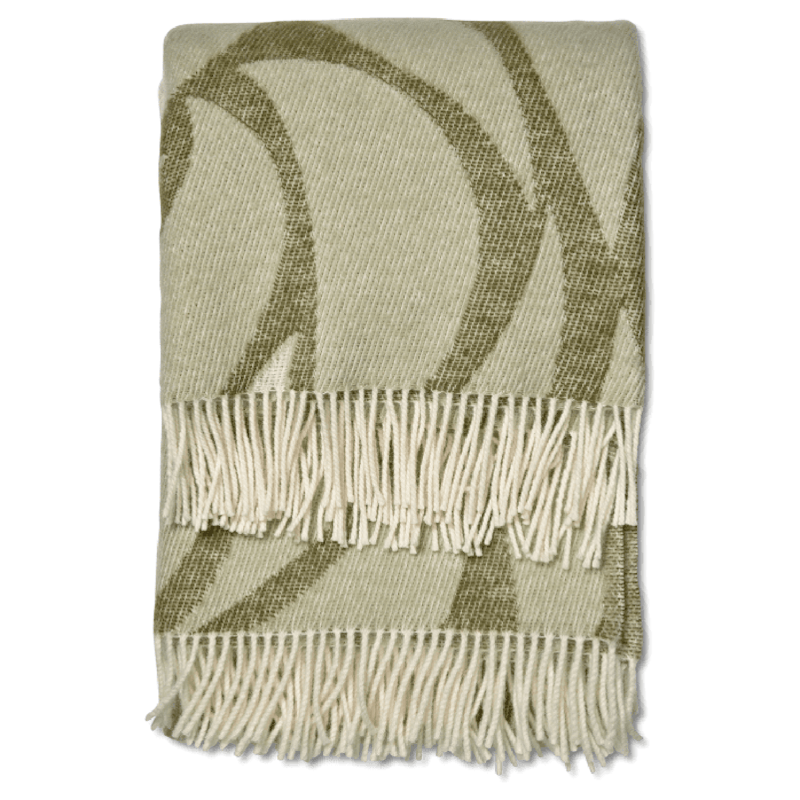 Leaf Wool Plaid 130x180 cm, Green