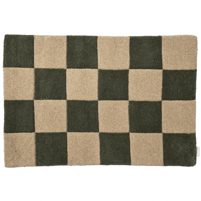 Square Door Mat 60x90 cm, Natural / Forest Green