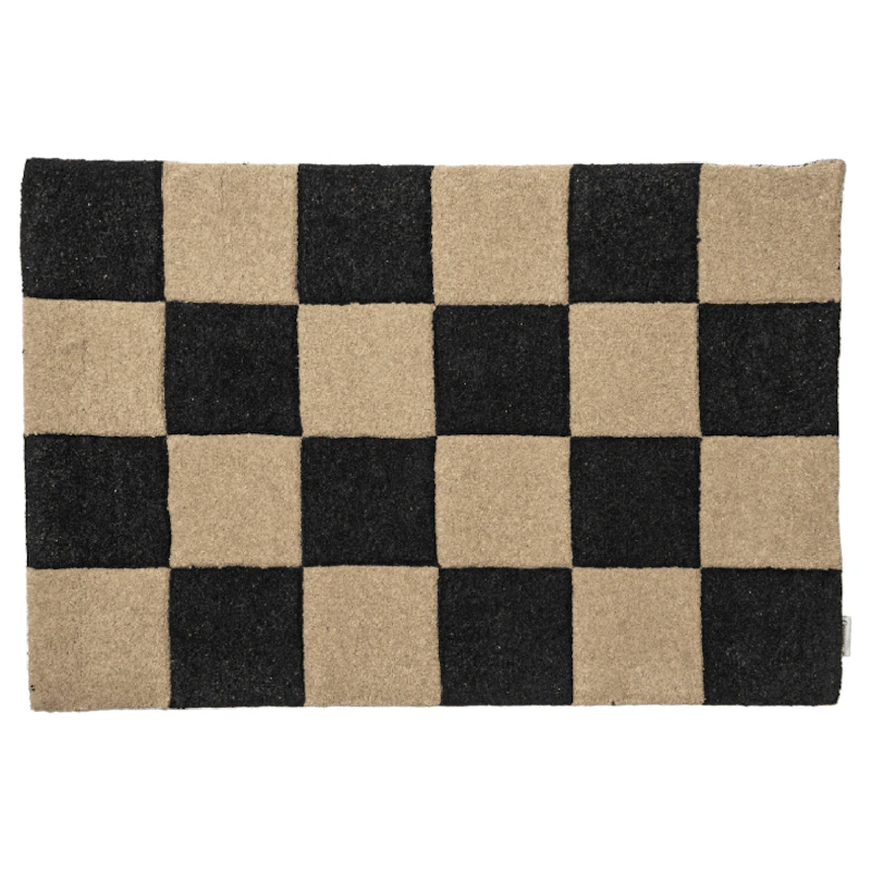 Square Door Mat 60x90 cm, Black / Natural