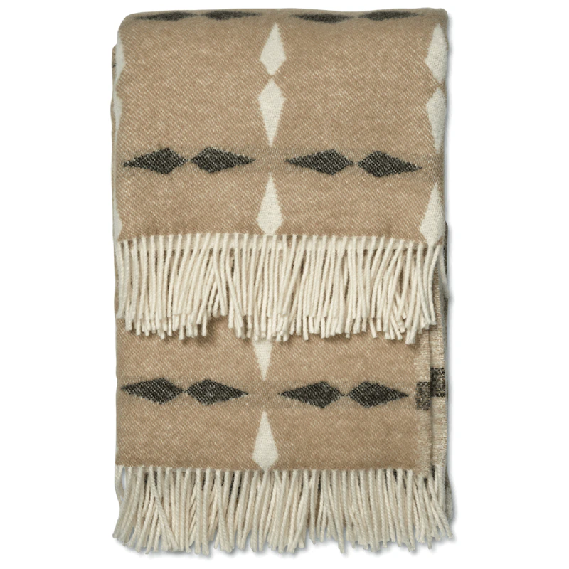 Tile Wool Plaid 130x180 cm, Black / White / Beige