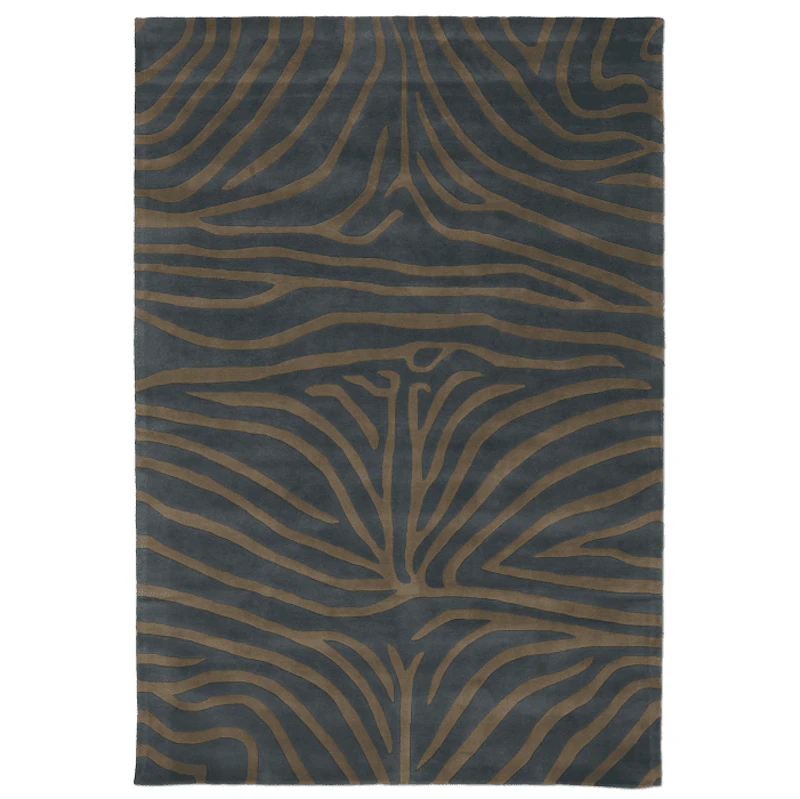 Zebra Wool Rug 250x350 cm, Horizon Blue
