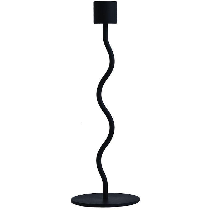 Curved Candle Holder 23 cm, Black