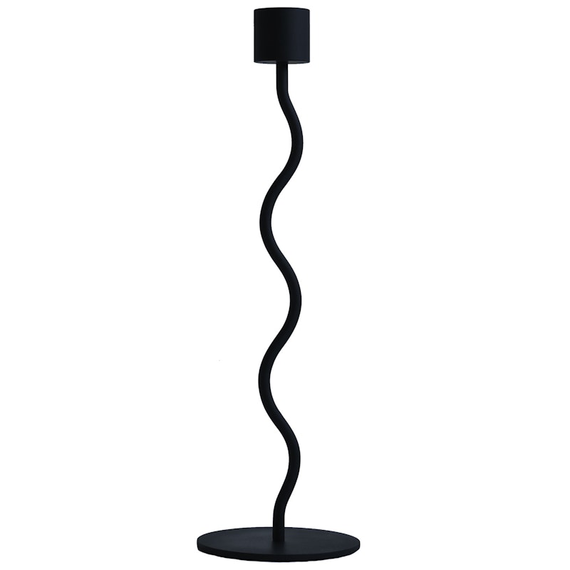 Curved Candle Holder 26 cm, Black