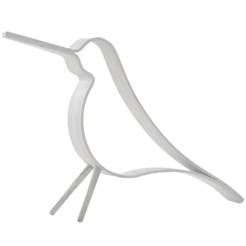 Woody Bird Decoration 31 cm, White