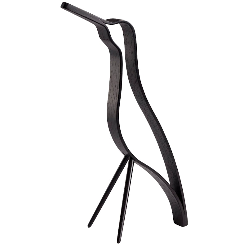 Woody Bird Decoration High 25 cm, Black Stained Oak