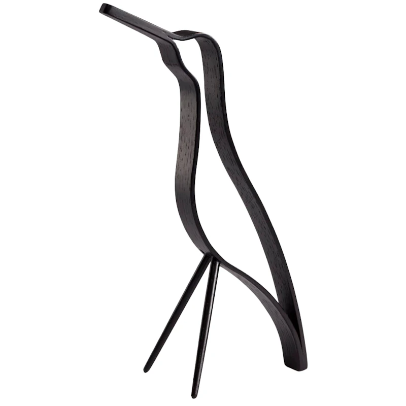 Woody Bird Decoration High 25 cm, Black Stained Oak