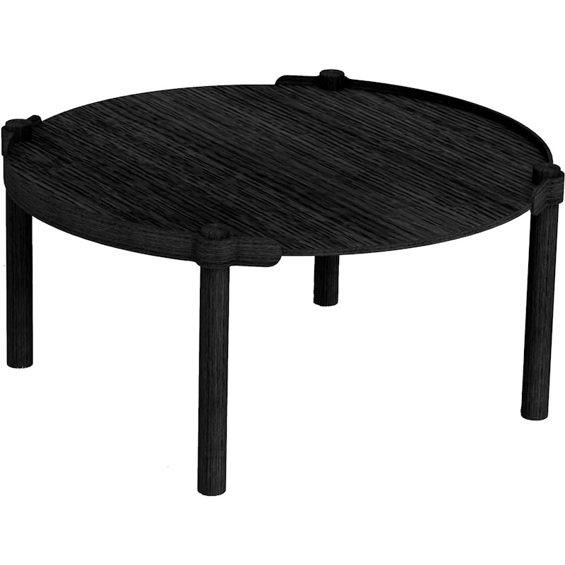 Woody Coffee Table Ø80 cm, Black Stained Oak