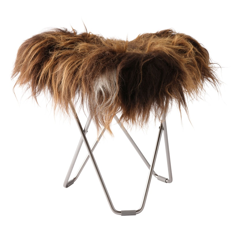 Flying Goose Iceland Stool, Wild Brown/Chrome