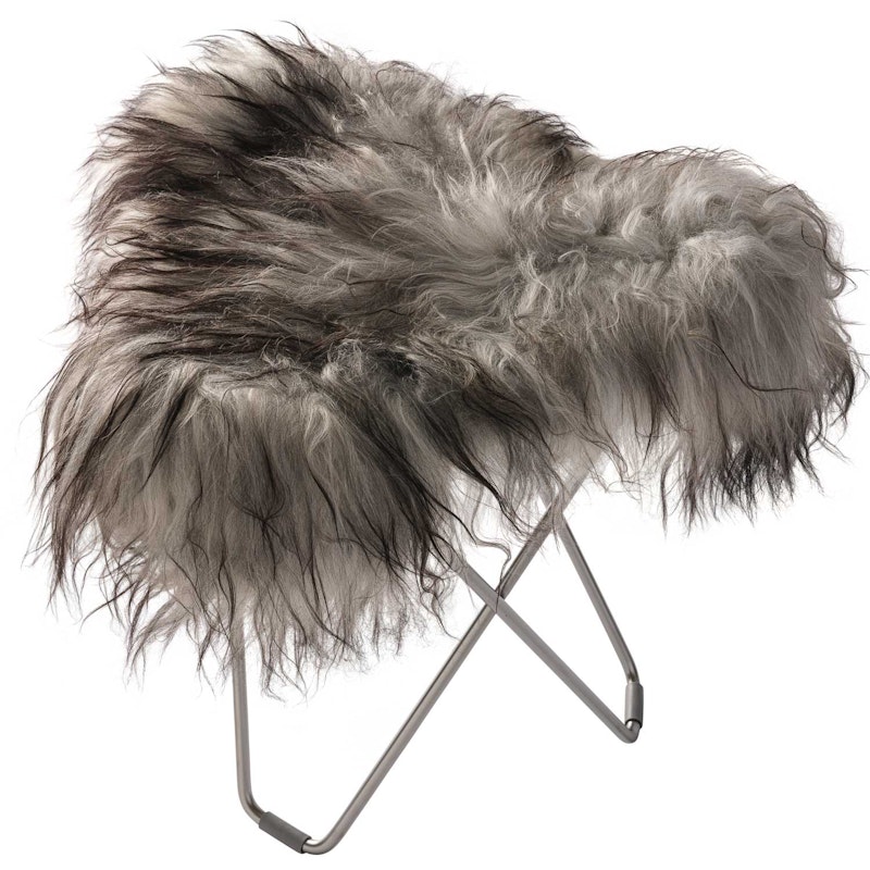 Flying Goose Iceland Stool, Wild Grey/Chrome