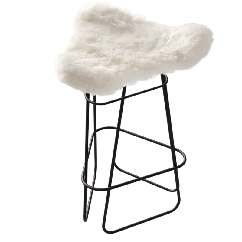Iceland Barstool 65 cm, Black / Shorn White