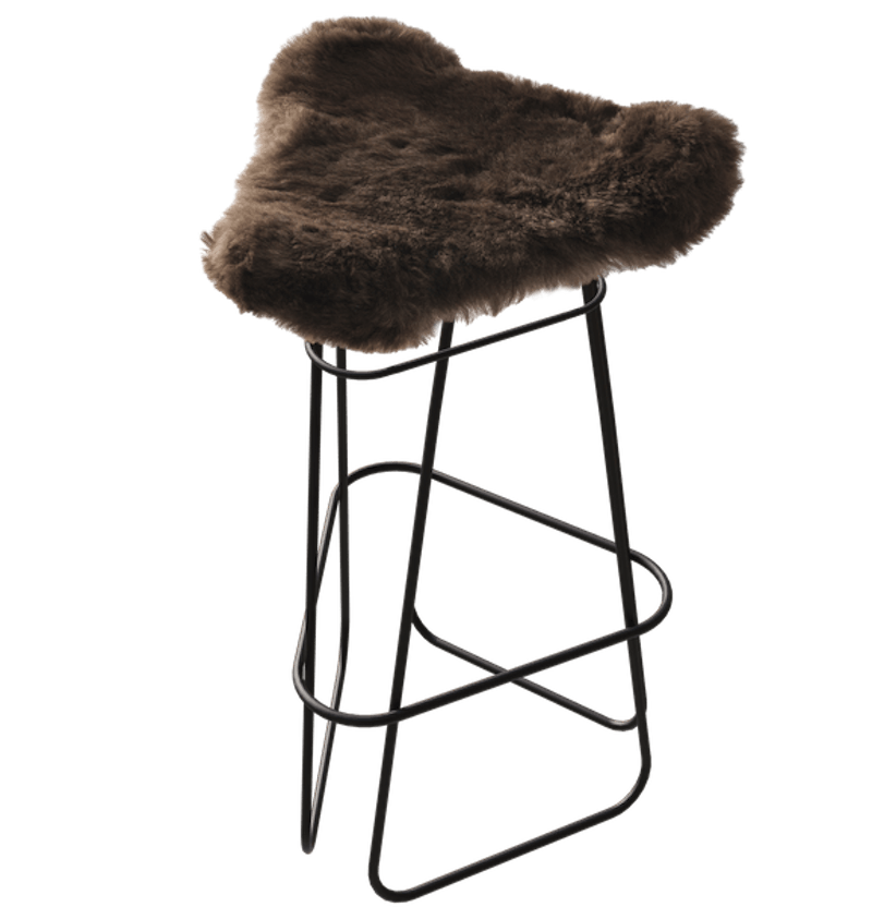 Iceland Barstool 82 cm, Black / Shorn Brown
