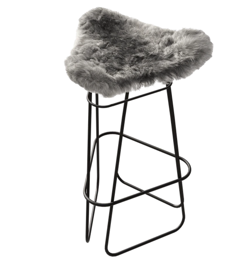 Iceland Barstool 82 cm, Black / Shorn Grey