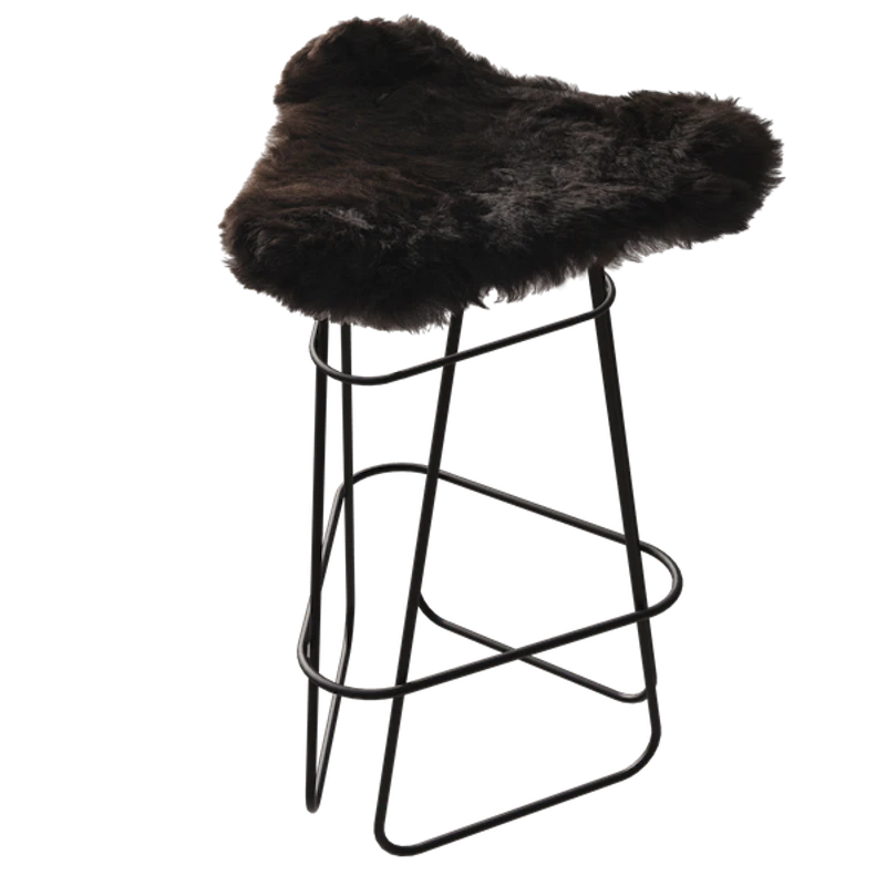 Iceland Barstool 65 cm, Black / Shorn Black