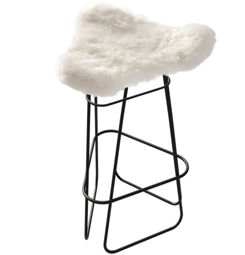 Iceland Barstool 82 cm, Black / Shorn White