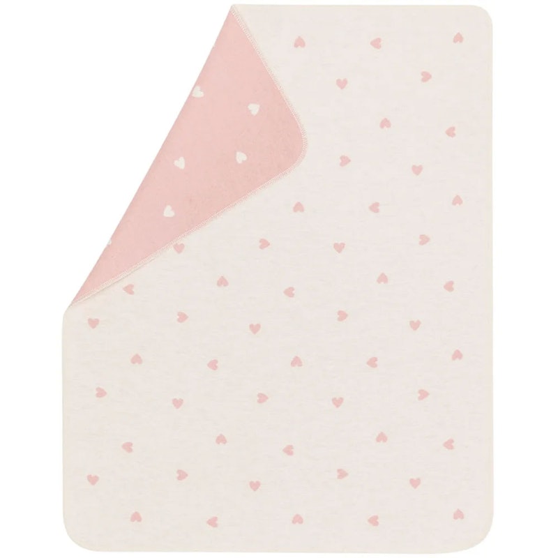 Juwel Baby Blanket 70x90 cm Hearts, Off-white / Pink