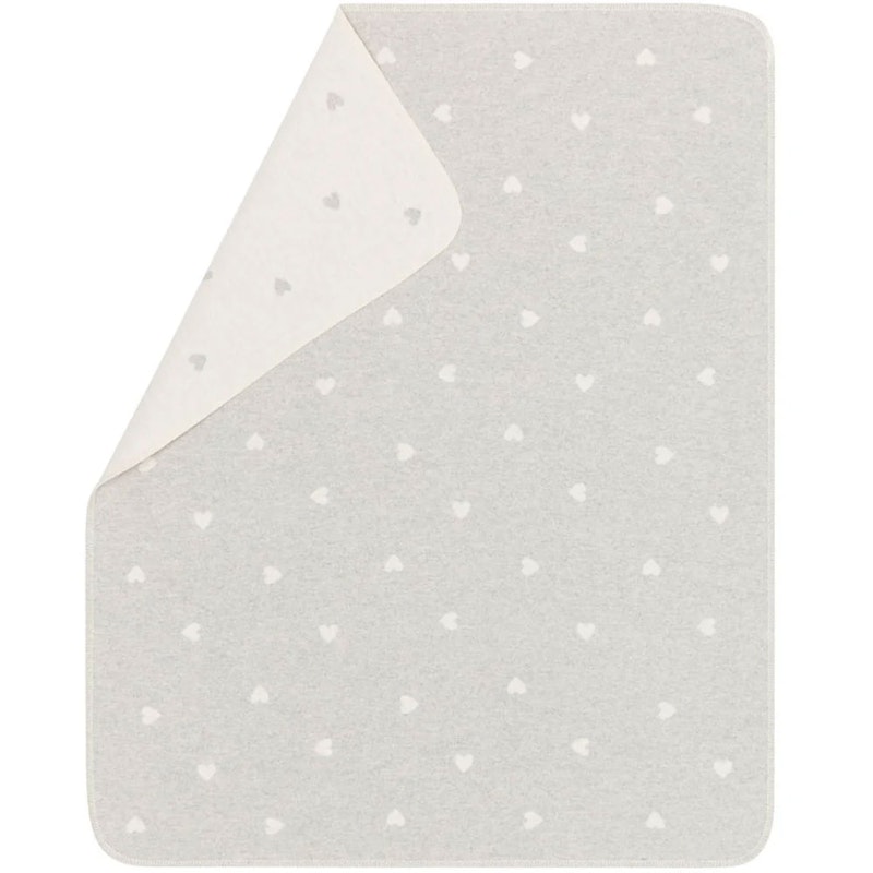 Juwel Baby Blanket 70x90 cm Hearts, Grey / Off-white
