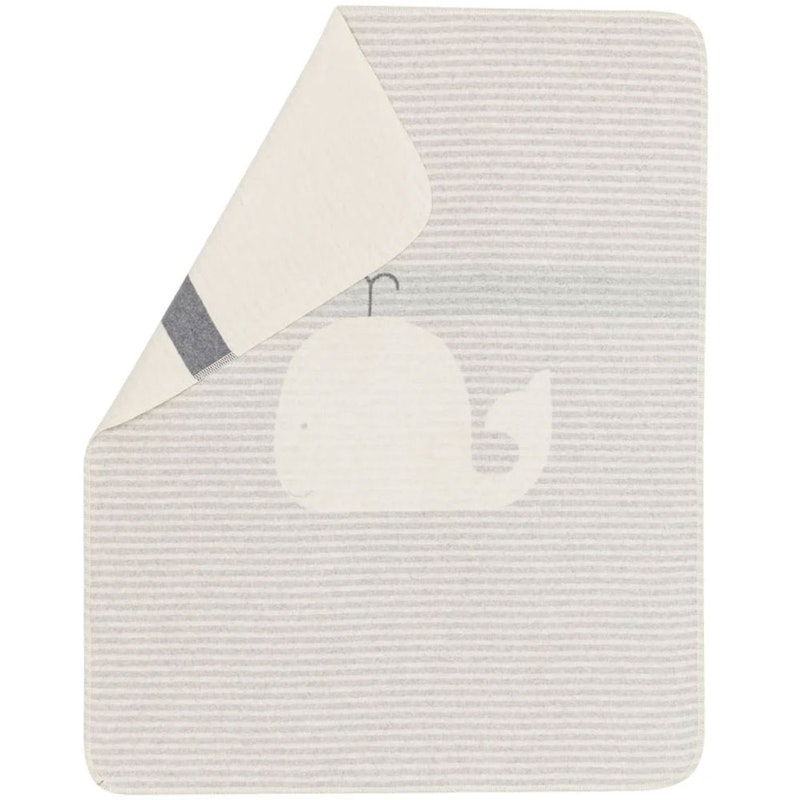 Juwel Baby Blanket 70x90 cm Whale/Stripes, Grey