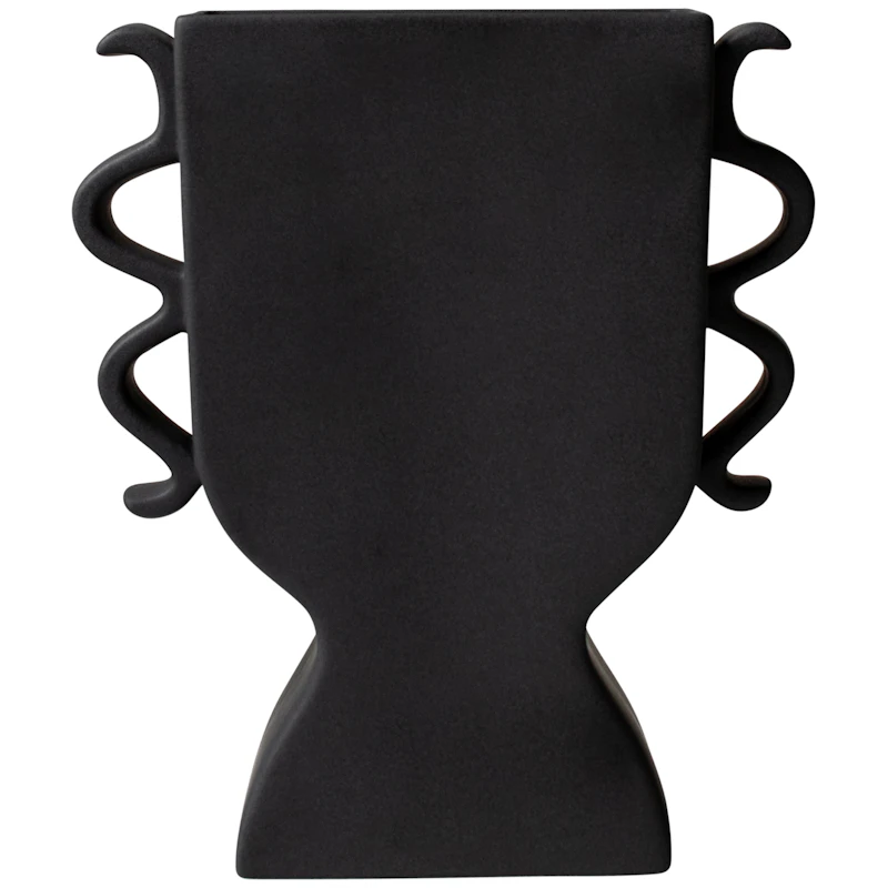 Flat Vase Medium, Black