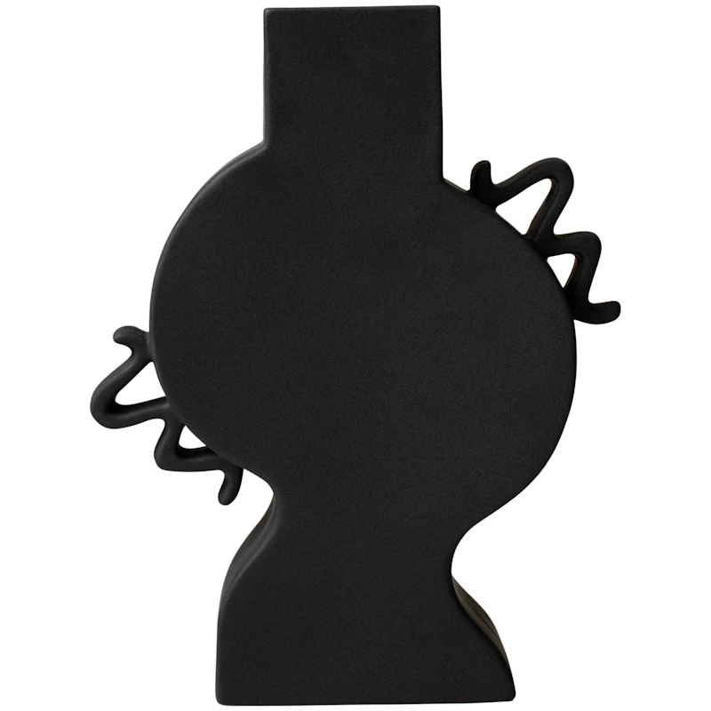 Flat Vase Large, Black
