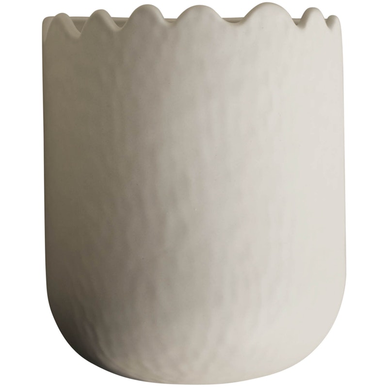 Flowery Wall Pot 19 cm, Creme