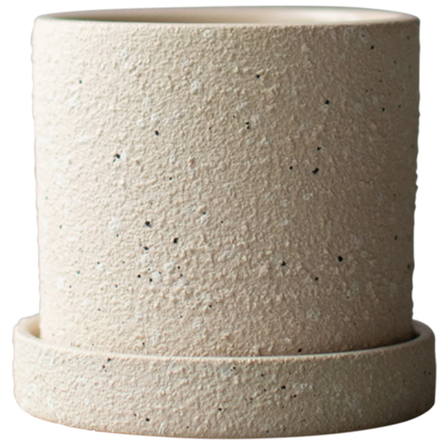 Grow structure Pot With Saucer 10 cm, Creme | RoyalDesign.co.uk