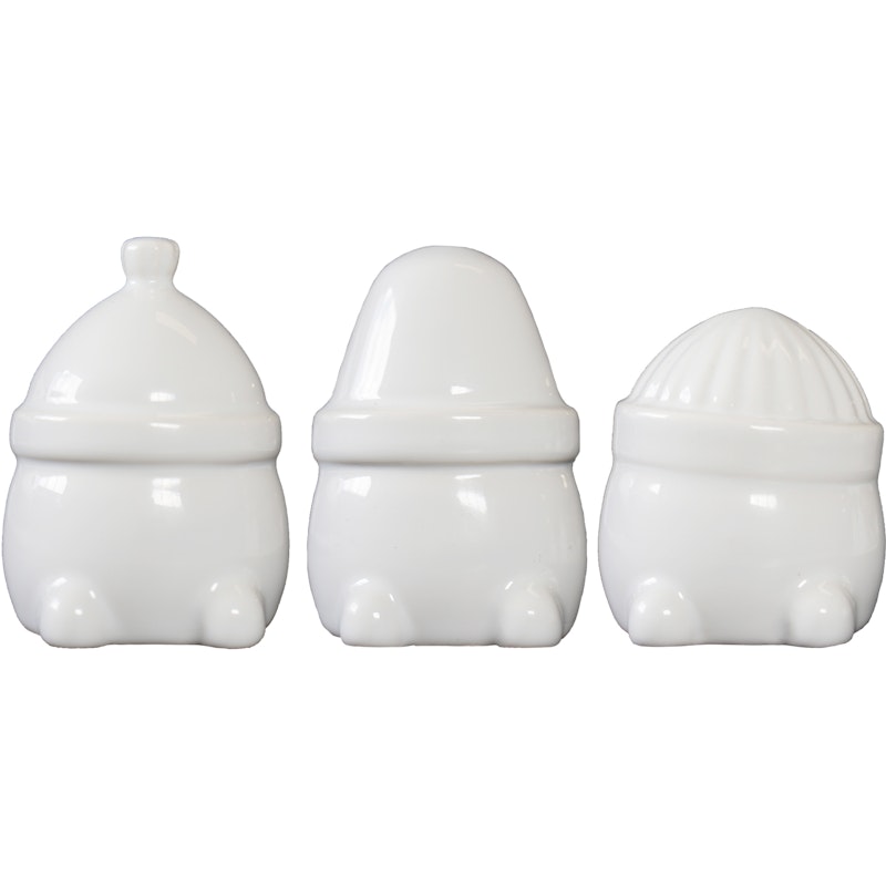 Hipster Triplets Christmas Decorations 3-pack, Shiny White