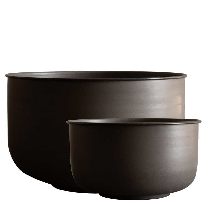 Out Wide Outdoor Pots 2-pack, Brown