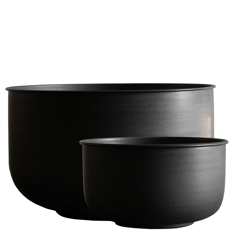 Out Wide Outdoor Pots 2-pack, Black