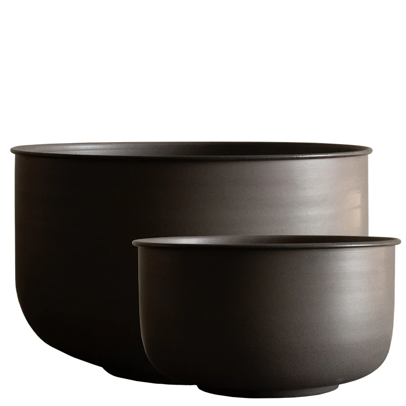 Out Wide Outdoor Pots 2-pack, Brown