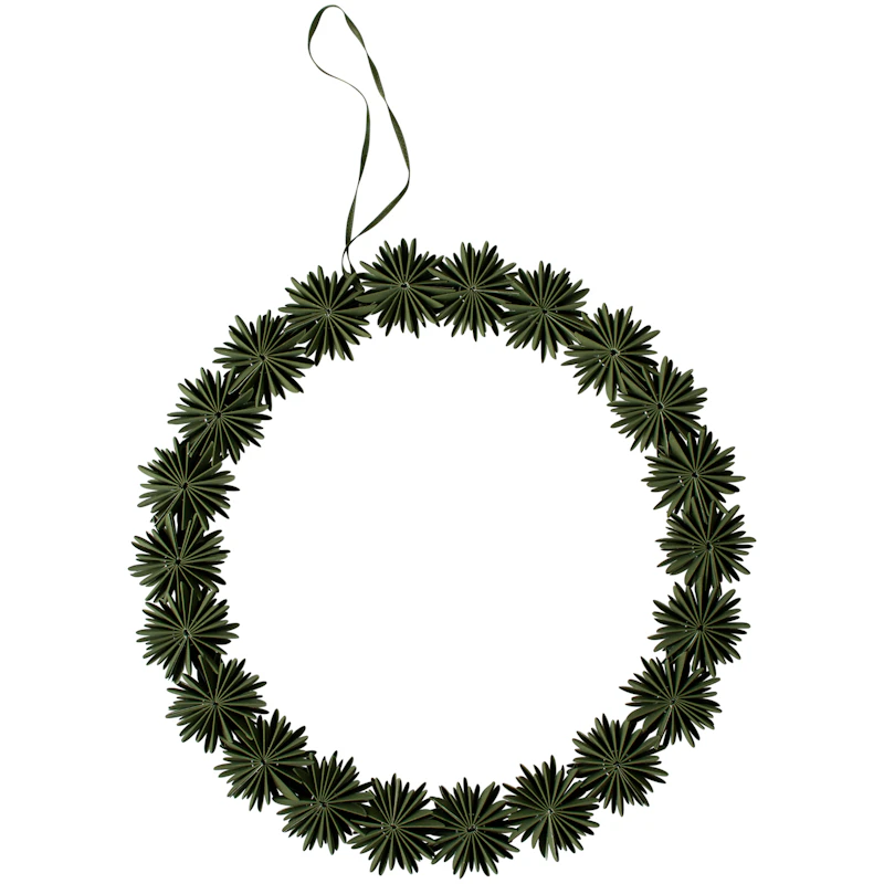Paper Flake Wreath 35 cm, Green