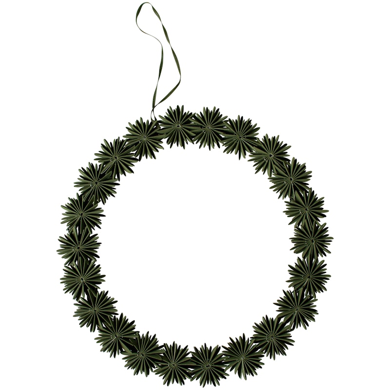 Paper Flake Wreath 35 cm, Green