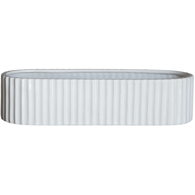 Stripe Advent Candle Holder 30 cm, Shiny White