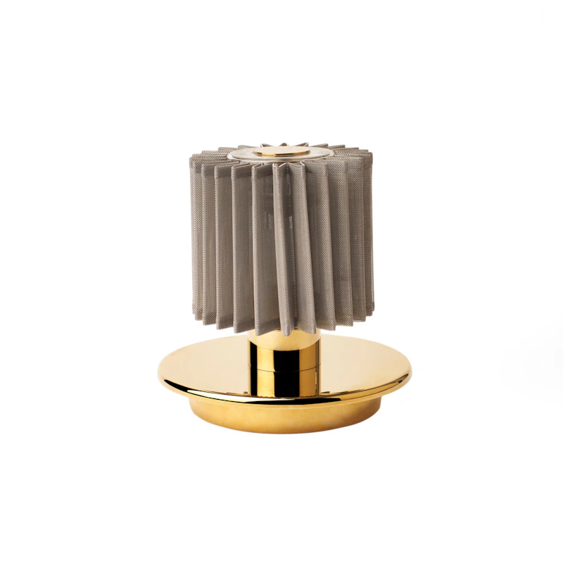 In The Sun Table Lamp Portable, Gold / Silvery Mesh