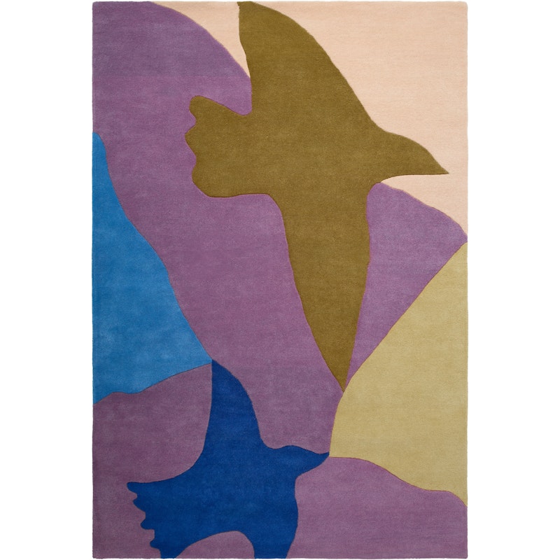 Bird Wool Rug 180x270 cm, Blue