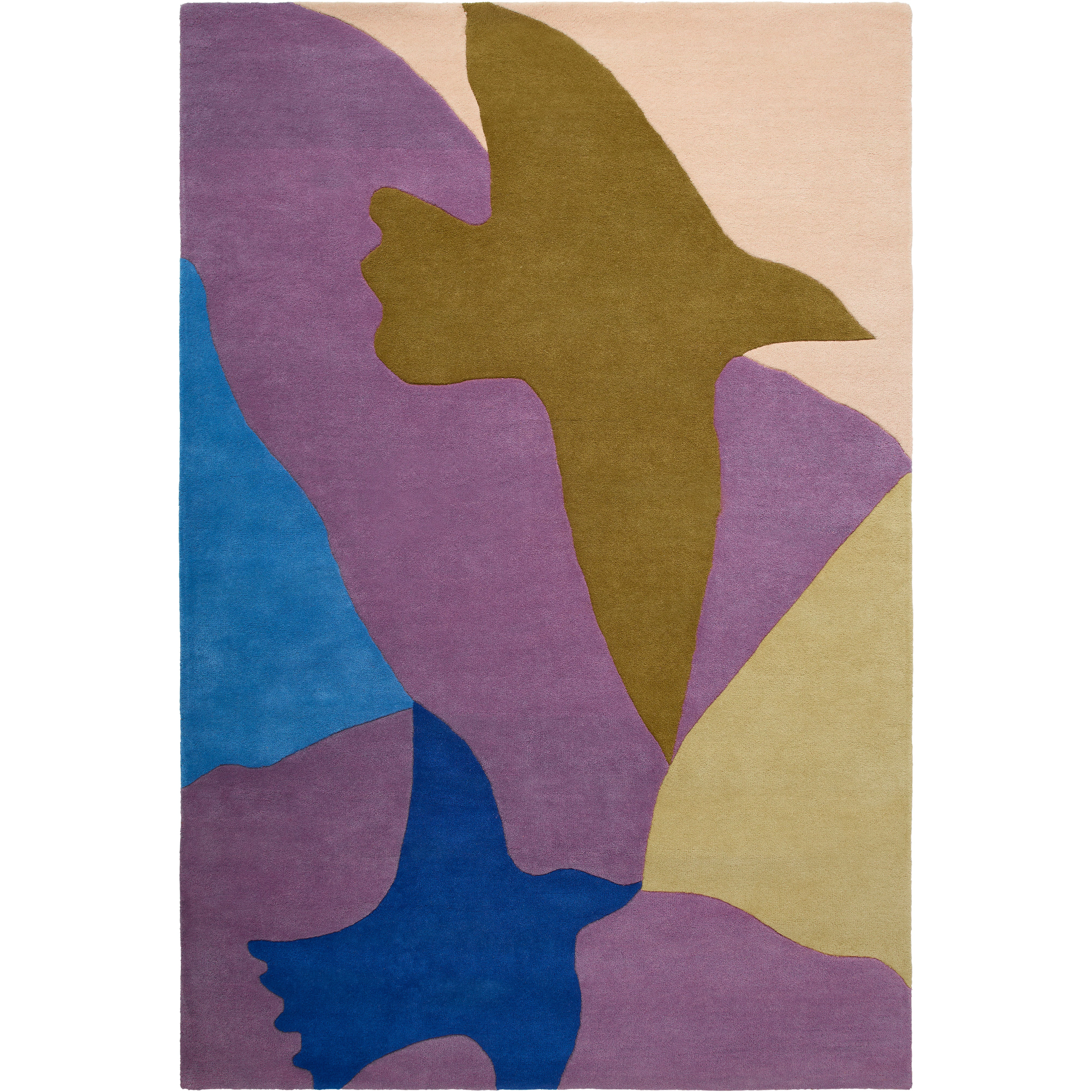 Bird Wool Rug 180x270 cm, Blue from Decotique | RoyalDesign.co.uk