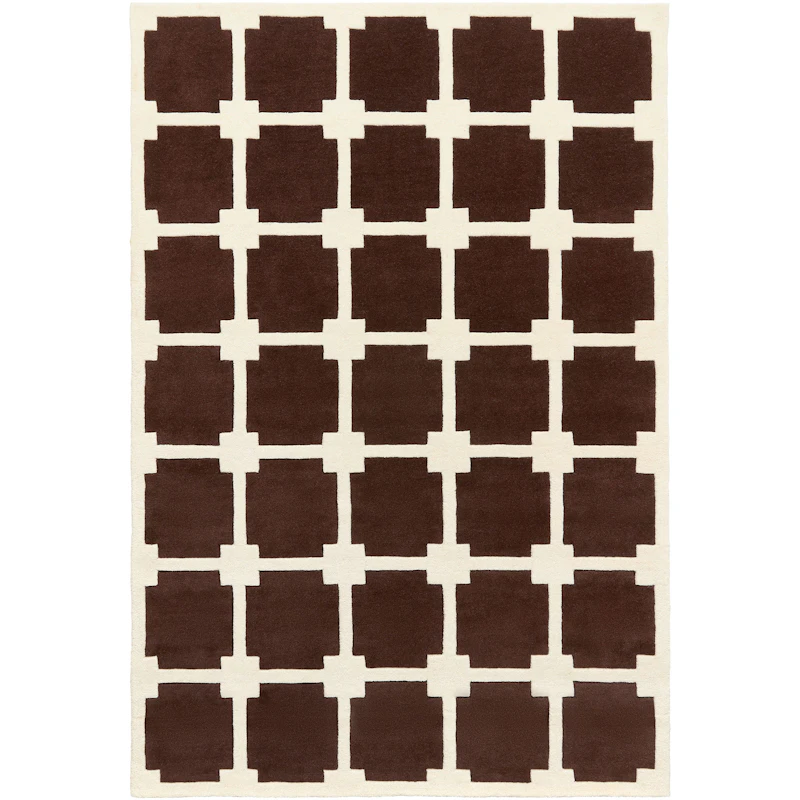 Block Wool Rug 300x400 cm, Brown
