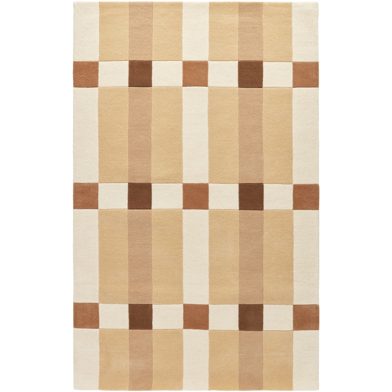 Checks Wool Rug Beige, 180x270 cm