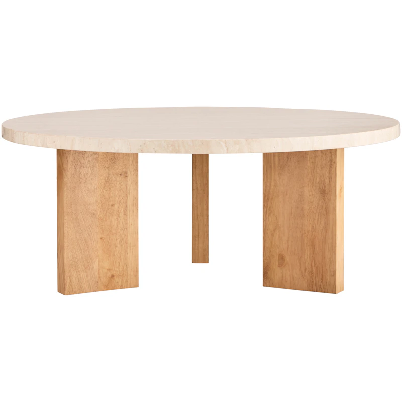 Eden Coffee Table 90 cm, Oak / Light Stone