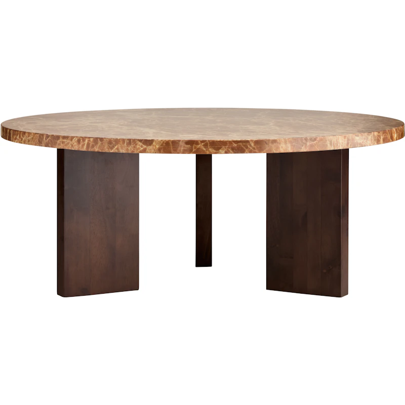 Eden Coffee Table 90 cm, Dark Oak / Brown Stone