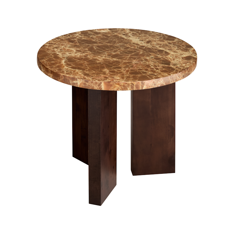 Eden Side Table 50 cm, Dark Oak / Brown Stone