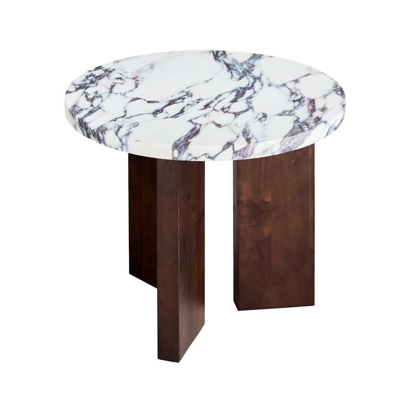 Eden Side Table 50 cm, Dark Oak / White Stone